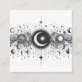 Carte D'accompagnement Code QR céleste noir et blanc (Dos)