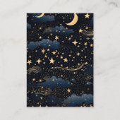 Carte D'accompagnement code QR Céleste Nuit Bleue Étoiles Lune Mariage (Dos)