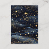 Carte D'accompagnement code qr Céleste Nuit Bleue Étoiles Lune Mariage (Dos)