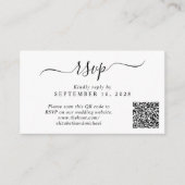Carte D'accompagnement Code QR Chic pour RSVP de mariage (Devant)