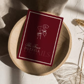Carte D'accompagnement Code QR classique Détails de mariage Rouge profond