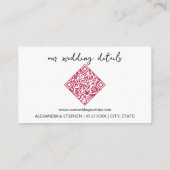 Carte D'accompagnement Code QR Code QR Code Mariage de la tenue vestiment (Dos)