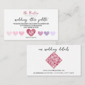 Carte D'accompagnement Code QR Code QR Code Mariage de la tenue vestiment (Devant / Derrière)