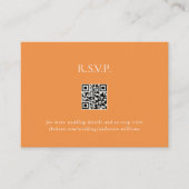 Carte D'accompagnement Code QR contemporain orange Mariage RSVP II (Devant)