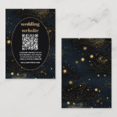 Carte D'accompagnement code qr Crescent céleste Moon Mariage or (Devant / Derrière)