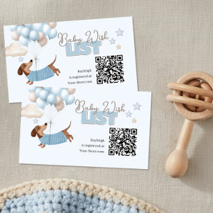 Carte D'accompagnement Code QR Dachshund Registre de naissance Site Web B