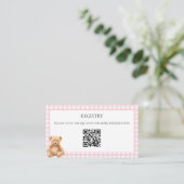 Carte D'accompagnement Code QR de Baby Shower Ourson Teddy Classique Prép (Debout devant)