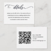Carte D'accompagnement Code QR de calligraphie élégante Informations de m (Devant / Derrière)