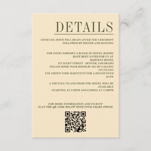 Carte D'accompagnement Code QR de Canyon Couple hors route et détails (Devant)