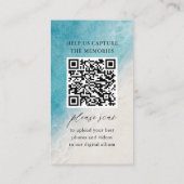 Carte D'accompagnement Code QR de clé de salle de mariage de plage (Dos)