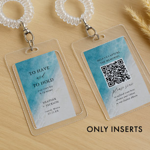 Carte D'accompagnement Code QR de clé de salle de mariage de plage
