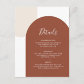Carte D'accompagnement Code QR de détails de mariage avec arche en terre (Devant)