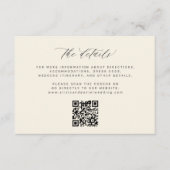 Carte D'accompagnement Code QR de détails de mariage de script minimalist (Devant)