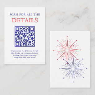Carte D'accompagnement Code QR de détails de mariage élégant et patriotiq