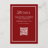 Carte D'accompagnement Code QR de détails de mariage marron Luxe (Devant)