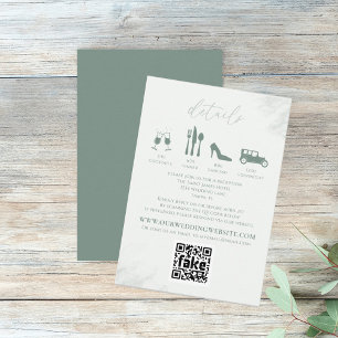 Carte D'accompagnement Code QR de détails d'eucalyptus élégant moderne