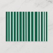 Carte D'accompagnement Code QR de fonds universitaire rayé vert moderne (Dos)