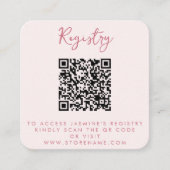Carte D'accompagnement Code QR de la Baby Shower Rose (Devant)