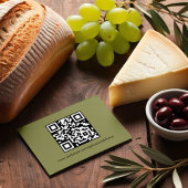 Carte D'accompagnement Code QR de la Branche d'olive verte simple