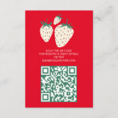 Carte D'accompagnement Code QR de la FÊTE DES MARIÉES de fraise blanche (Devant)