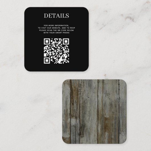 Carte D'accompagnement Code QR de la Forêt-Noire rustique (Devant / Derrière)