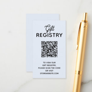 Carte D'accompagnement Code QR de la liste de naissance Chic Blue Boy Bab