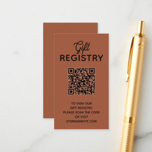 Carte D'accompagnement Code QR de la liste de naissance Chic Terracotta p