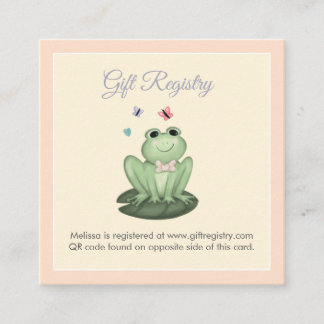 Carte D'accompagnement Code QR de Liste de Naissance de Bébé Fille Rose F