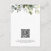 Carte D'accompagnement Code QR de mariage à la verdure d'eucalyptus simpl (Dos)