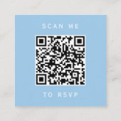 Carte D'accompagnement Code QR de mariage argent bleu pastel budgétaire R (Dos)
