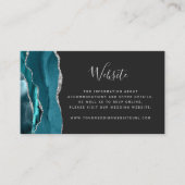 Carte D'accompagnement Code QR de mariage argent sarcelle budget foncé (Devant)