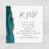 Carte D'accompagnement Code QR de mariage Budget Turquoise Agate RSVP (Devant)