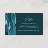 Carte D'accompagnement Code QR de mariage Budget Turquoise Argent Agate (Devant)