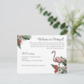 Carte D'accompagnement Code QR de mariage de destination flamant rose (Debout devant)