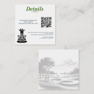 Carte D'accompagnement Code QR de mariage de Golfeur