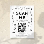 Carte D'accompagnement Code QR de mariage Doodle