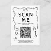 Carte D'accompagnement Code QR de mariage Doodle (Devant)