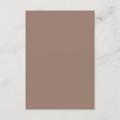 Carte D'accompagnement Code QR de mariage élégant marron romantique (Dos)