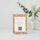 Carte D'accompagnement Code QR de mariage floral jaune boho moderne autom (Debout devant)
