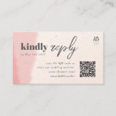 Carte D'accompagnement Code QR de mariage Minimal Blush & Bloom Bold Scri (Devant)