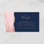 Carte D'accompagnement Code QR de mariage Navy Agate Or Rose Bon Marché (Devant)