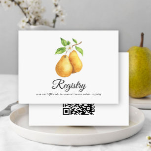 Carte D'accompagnement Code QR de mariage Pears Liste de mariage