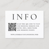 Carte D'accompagnement Code QR de mariage photo éditorial moderne (Devant)