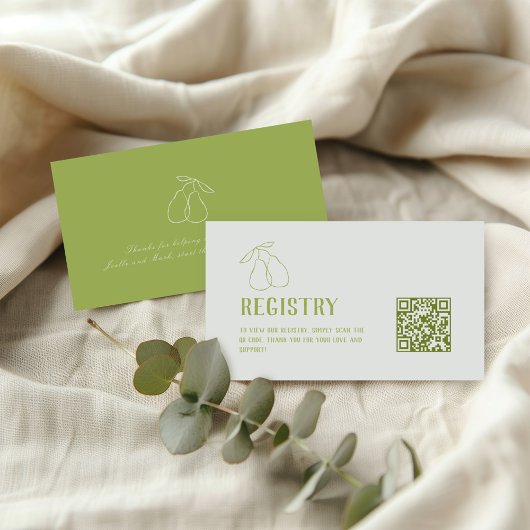 Carte D'accompagnement Code QR de mariage 'Poire Parfaite' pour une fête