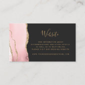 Carte D'accompagnement Code QR de mariage rose pâle agate dorée foncée Bu (Devant)