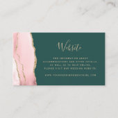 Carte D'accompagnement Code QR de mariage rose poudré or agate vert Budge (Devant)