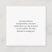 Carte D'accompagnement Code QR de mariage Simple Chic (Dos)