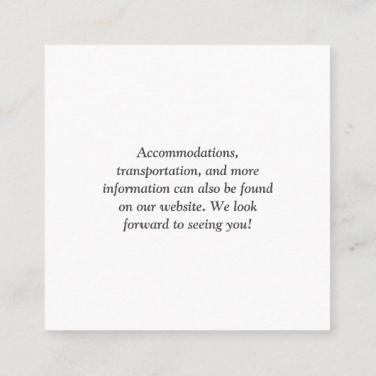 Carte D'accompagnement Code QR de mariage Simple Chic (Dos)