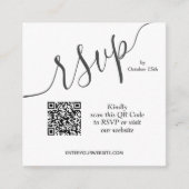 Carte D'accompagnement Code QR de mariage Simple Chic (Devant)
