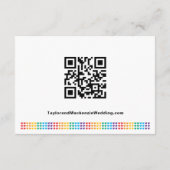 Carte D'accompagnement Code QR de mariage simple Cœurs d'amour arc-en-cie (Dos)